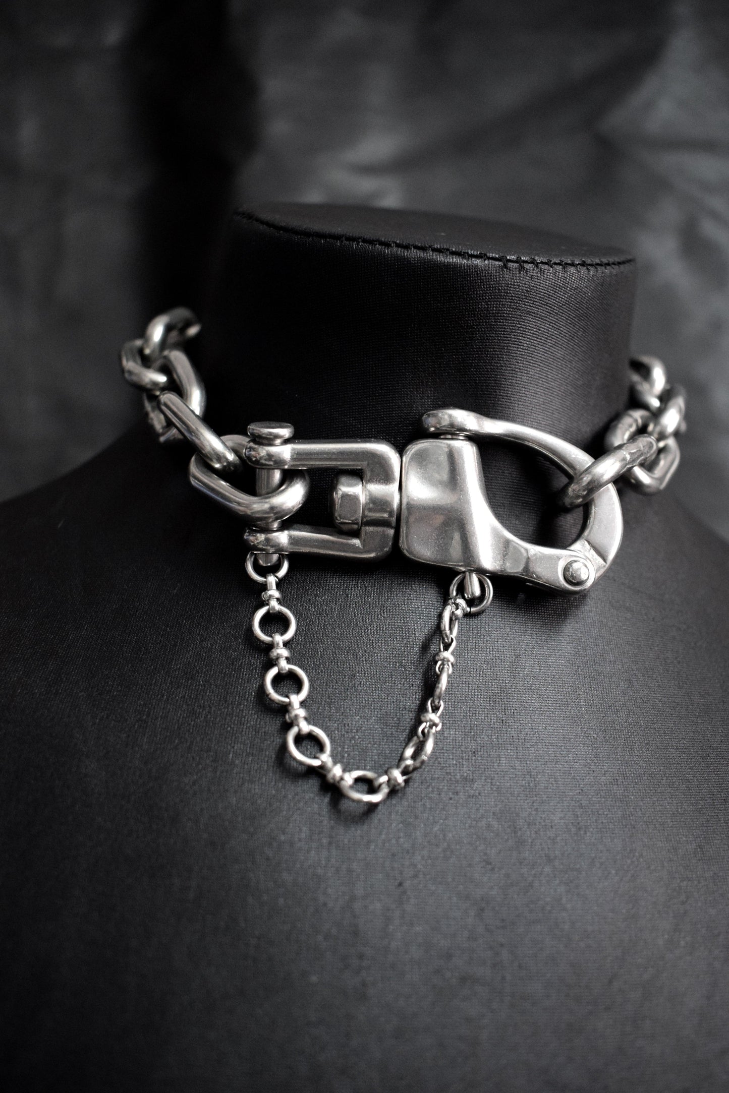 Stainless Steel Chain Necklace: Heavy Chains, Gothic Collar, Double Shackle,Bold and Edgy Style Statement