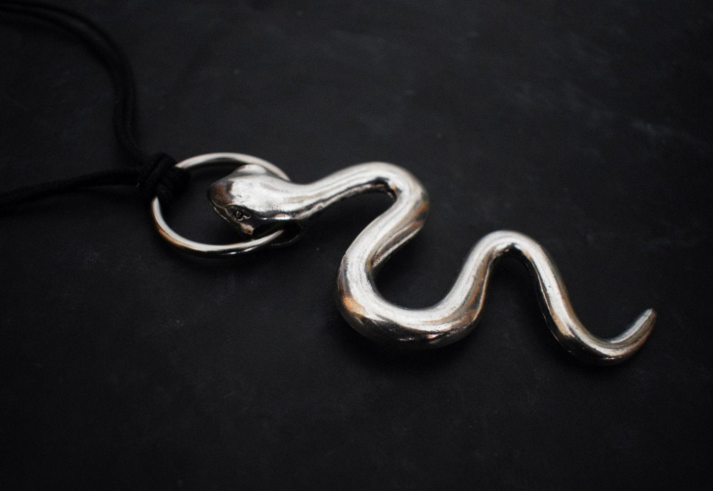Snake Pendant Serpent Necklace Symbolic Jewelry O ring viper necklace serpent collar - Finedaytodie