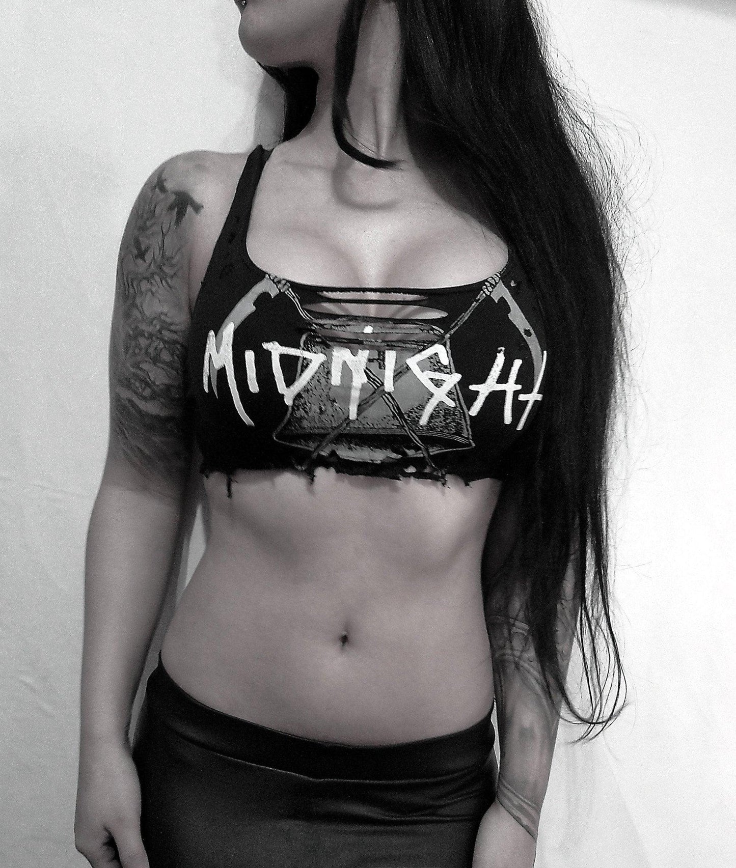 Midnight Destroyed/distressed top Cropped ⇹ Midnight Cropped - Finedaytodie