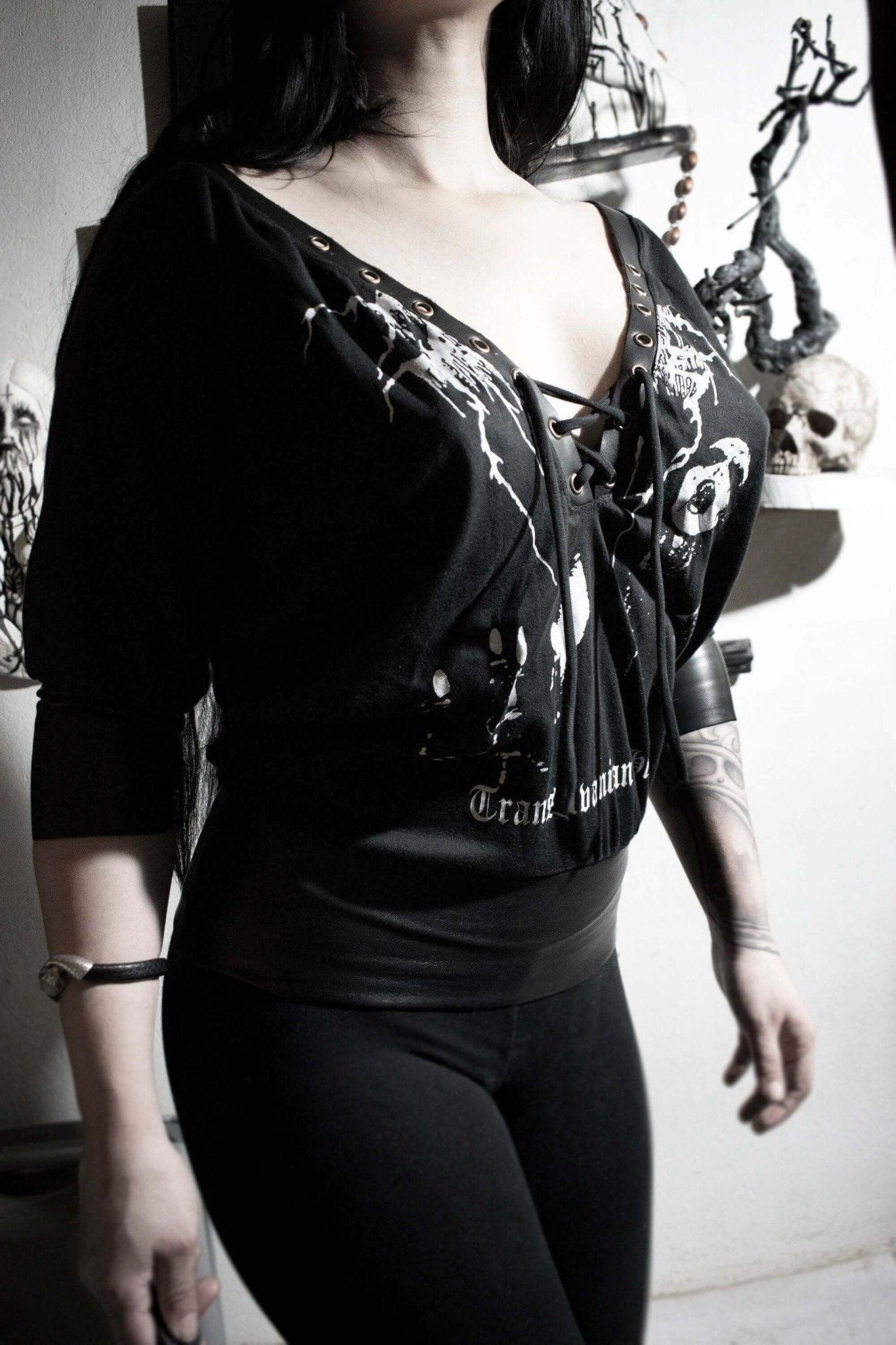 Darkthrone shirt Top ⇹ Handmade slouchy batwing shirt ⇹ Darkthrone Transilvanian Hunger shirt ⇹ Darkthrone leather shirt - Finedaytodie