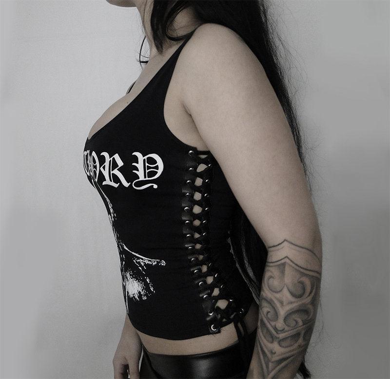 BATHORY ⇹ Black metal ⇹ Lace-up Side Tank Top Bathory - Finedaytodie