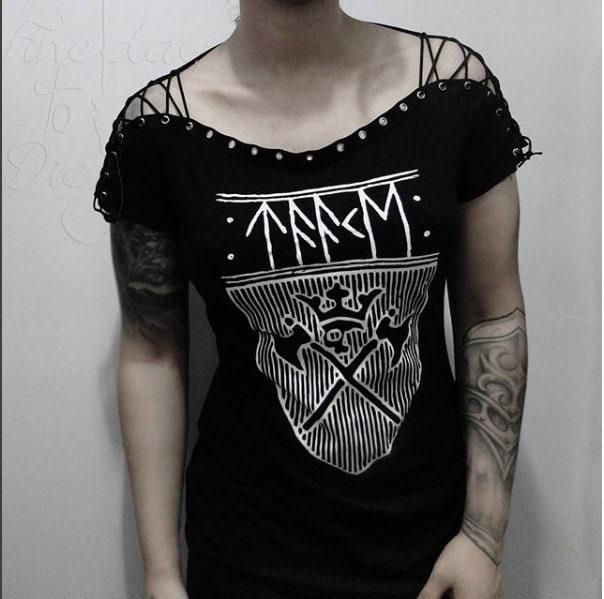 TAAKE shirt Lace Up Eyelet Off Shoulder - Finedaytodie