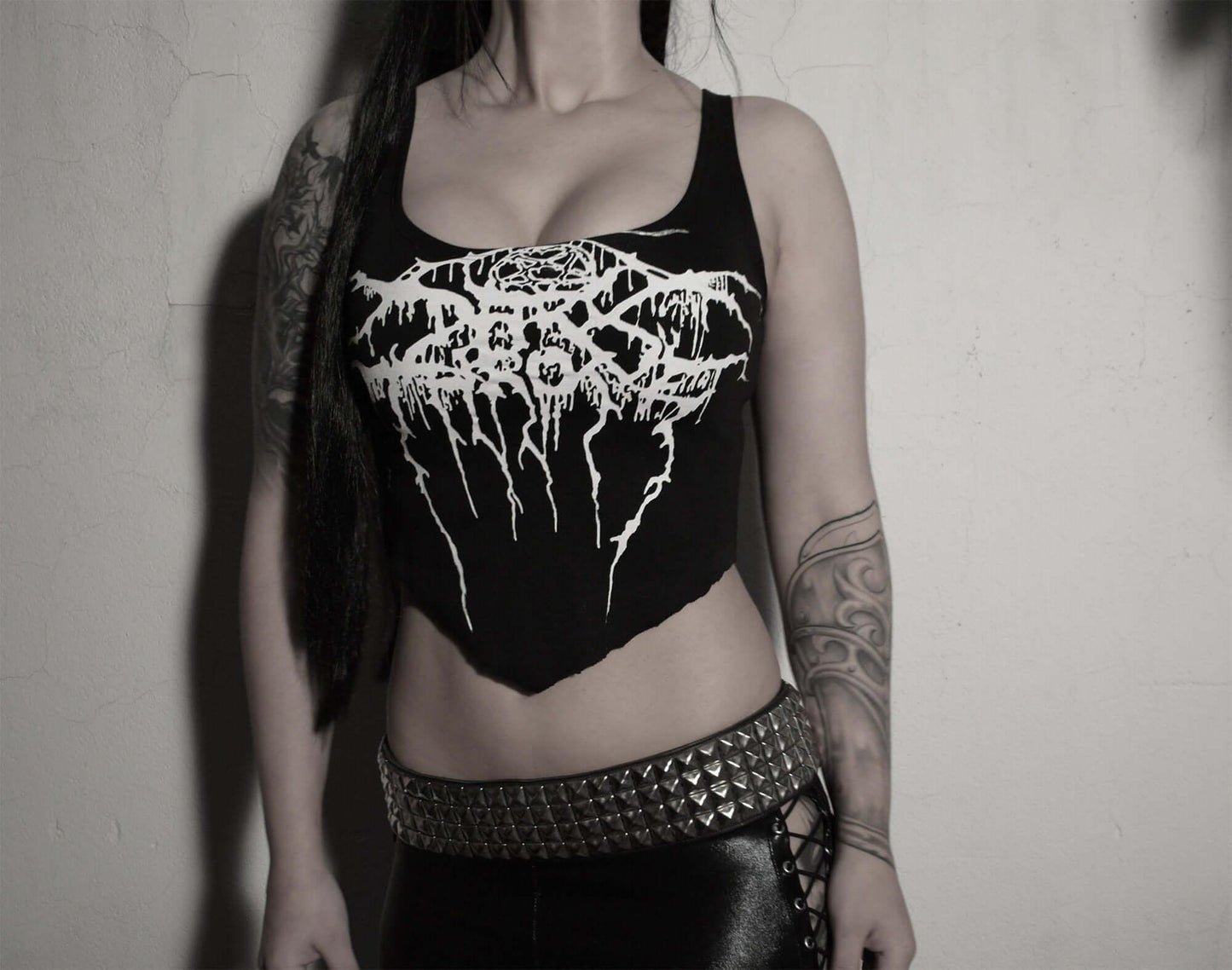 Darkthrone destroyed top cropped ⇹ black metal ⇹ shredded shirt top - Finedaytodie