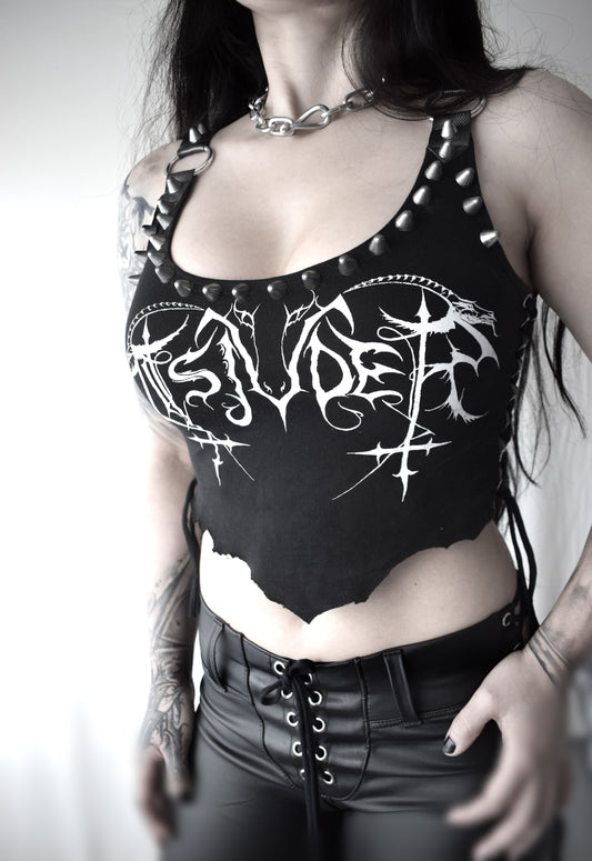 Tsjuder top cropped ⇹ black metal ⇹ shredded shirt top