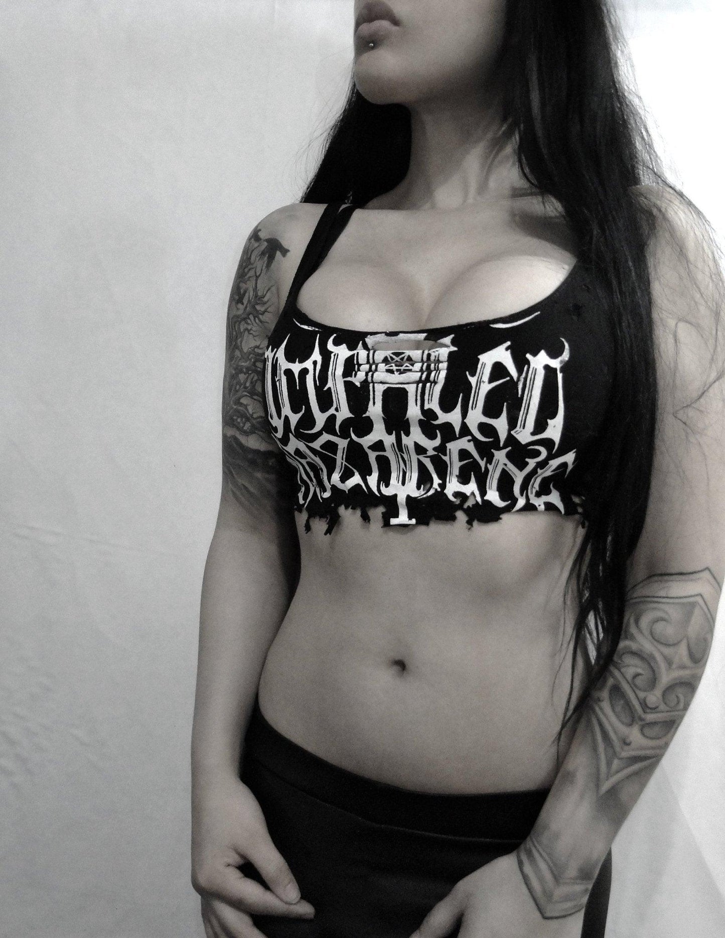 Impaled Nazarene Destroyed/distressed top Cropped ⇹ Impaled NazareneCropped - Finedaytodie