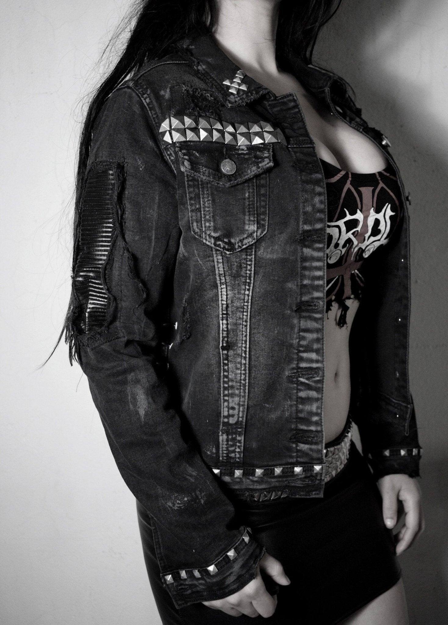 Mayhem Black metal Jacket ⇹ custom denim Mayhem Battle Jacket ⇹ Mayhem leather Jacket ⇹ Distressed Denim Jacket - Finedaytodie