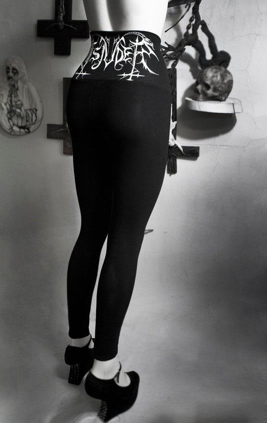 TSJUDER legging ⇹ Handmade black metal legging ⇹ Black metal pants - Finedaytodie