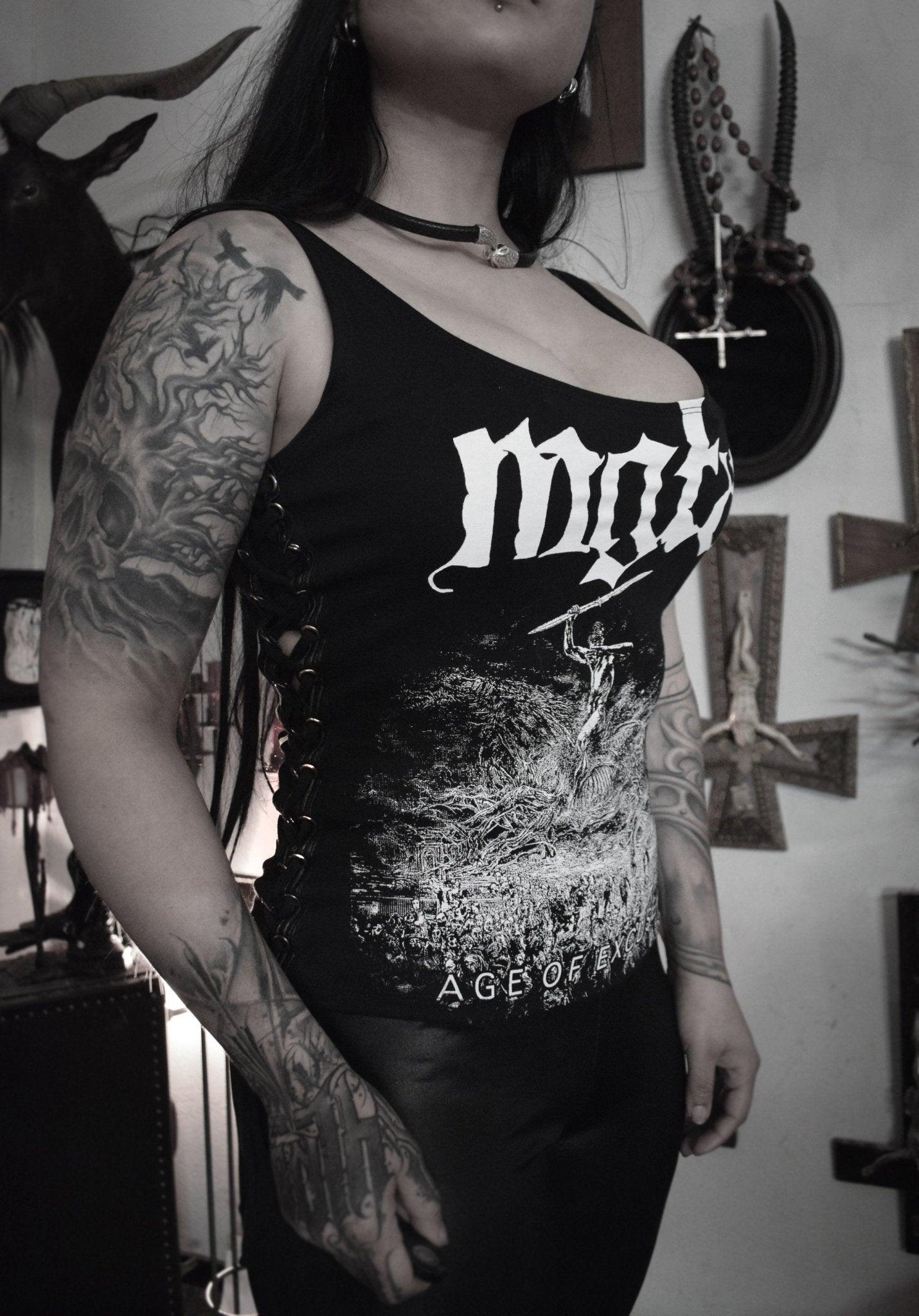 Mgła Age of excuse Lace-up Side Top ⇹ Mgla Black metal ⇹  Mgla Shirt - Finedaytodie