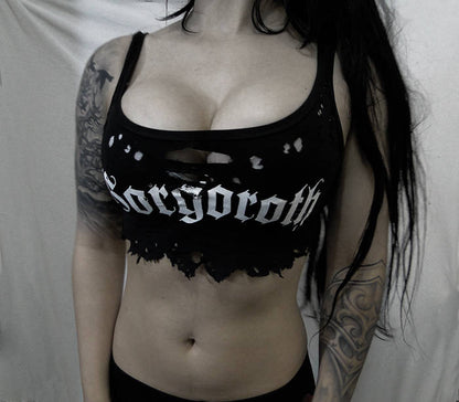Gorgoroth destroyed top cropped ⇹ black metal ⇹ shredded shirt top