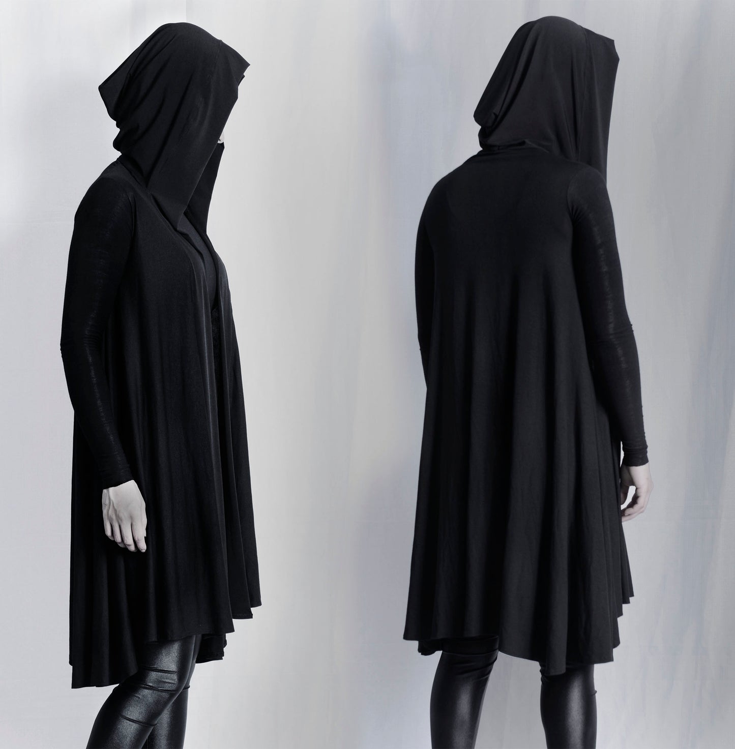 Handmade Dark Hoodie - Witch Hood - Longsleeve coat - Hooded robe