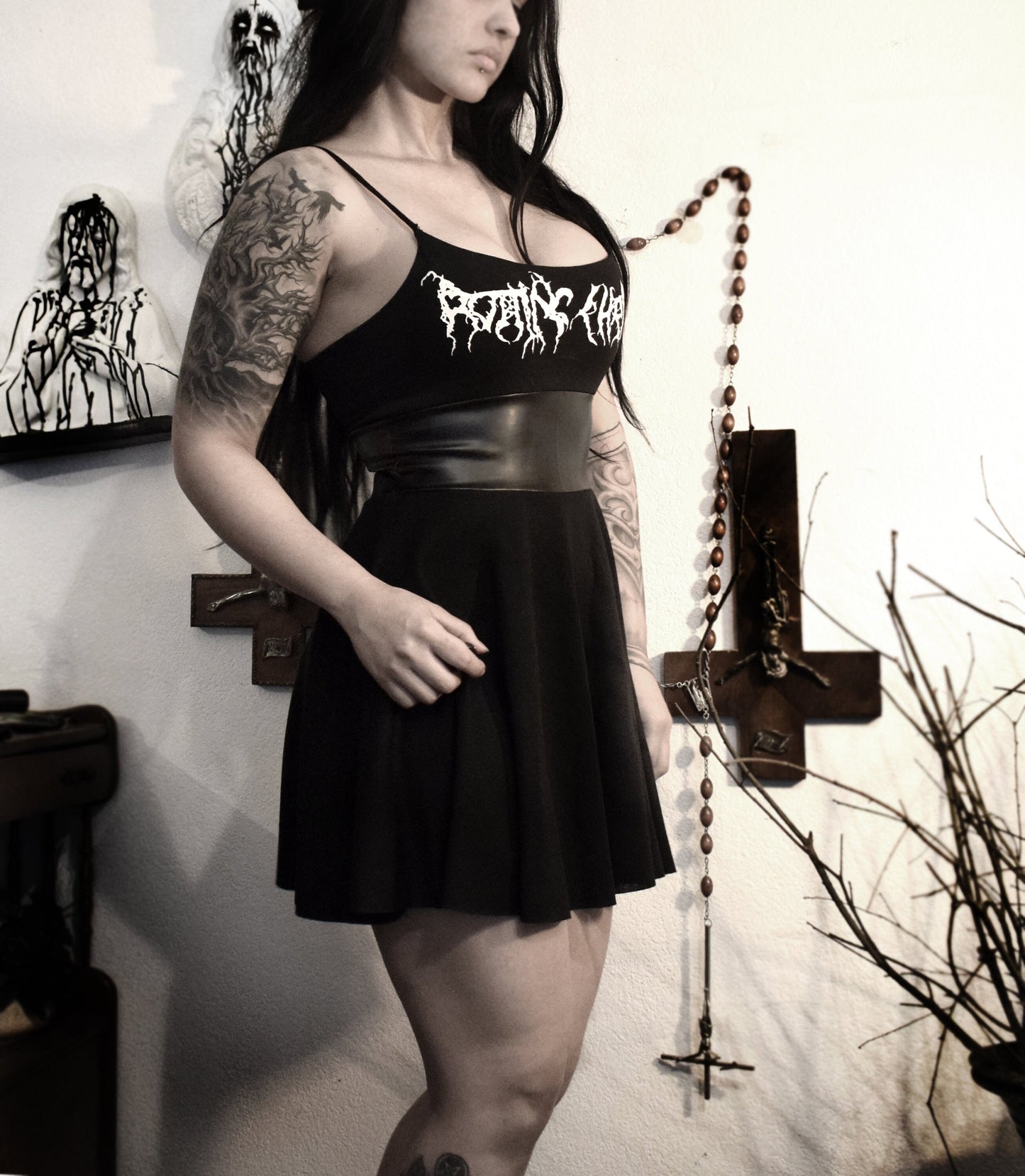 Handmade dress ⇹ Rotting Christ ⇹ black metal dress ⇹ Satanic dress