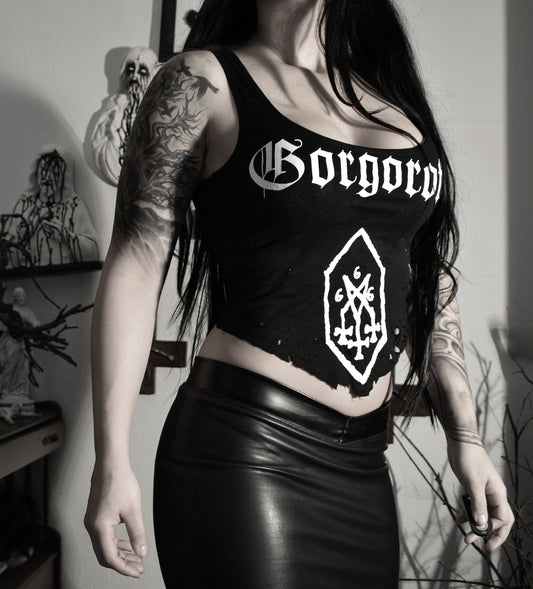 Gorgoroth destroyed top cropped ⇹ black metal ⇹ shredded shirt top