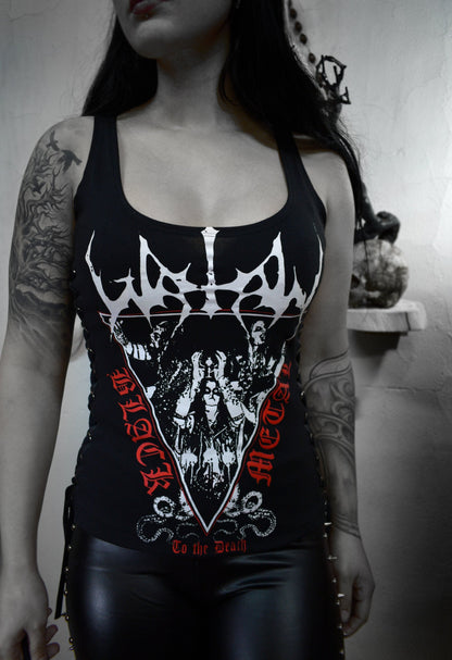 Watain Black metal To the death Top Shirt ⇹ Black Lace-up Sides Tank Top ⇹ Watain Black metal shirt