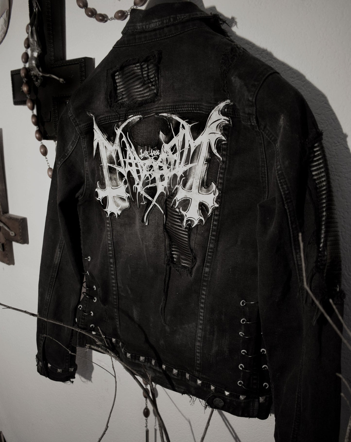 Mayhem Black metal  Jacket ⇹ custom denim Mayhem Battle Jacket ⇹ Mayhem leather Jacket ⇹ Distressed Denim Jacket