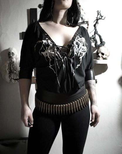 Darkthrone shirt Top ⇹ Handmade slouchy batwing shirt ⇹ Darkthrone Transilvanian Hunger shirt ⇹ Darkthrone leather shirt