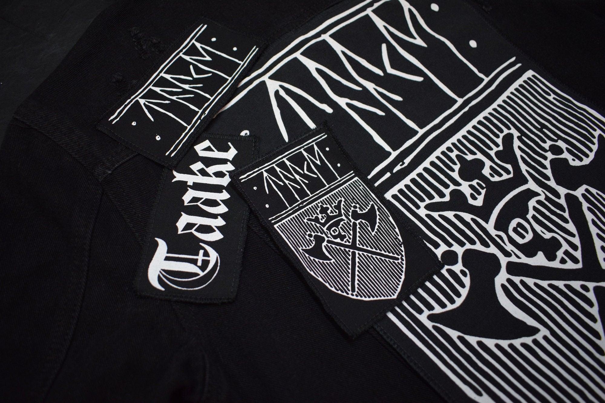 Black metal patch jacket on sale