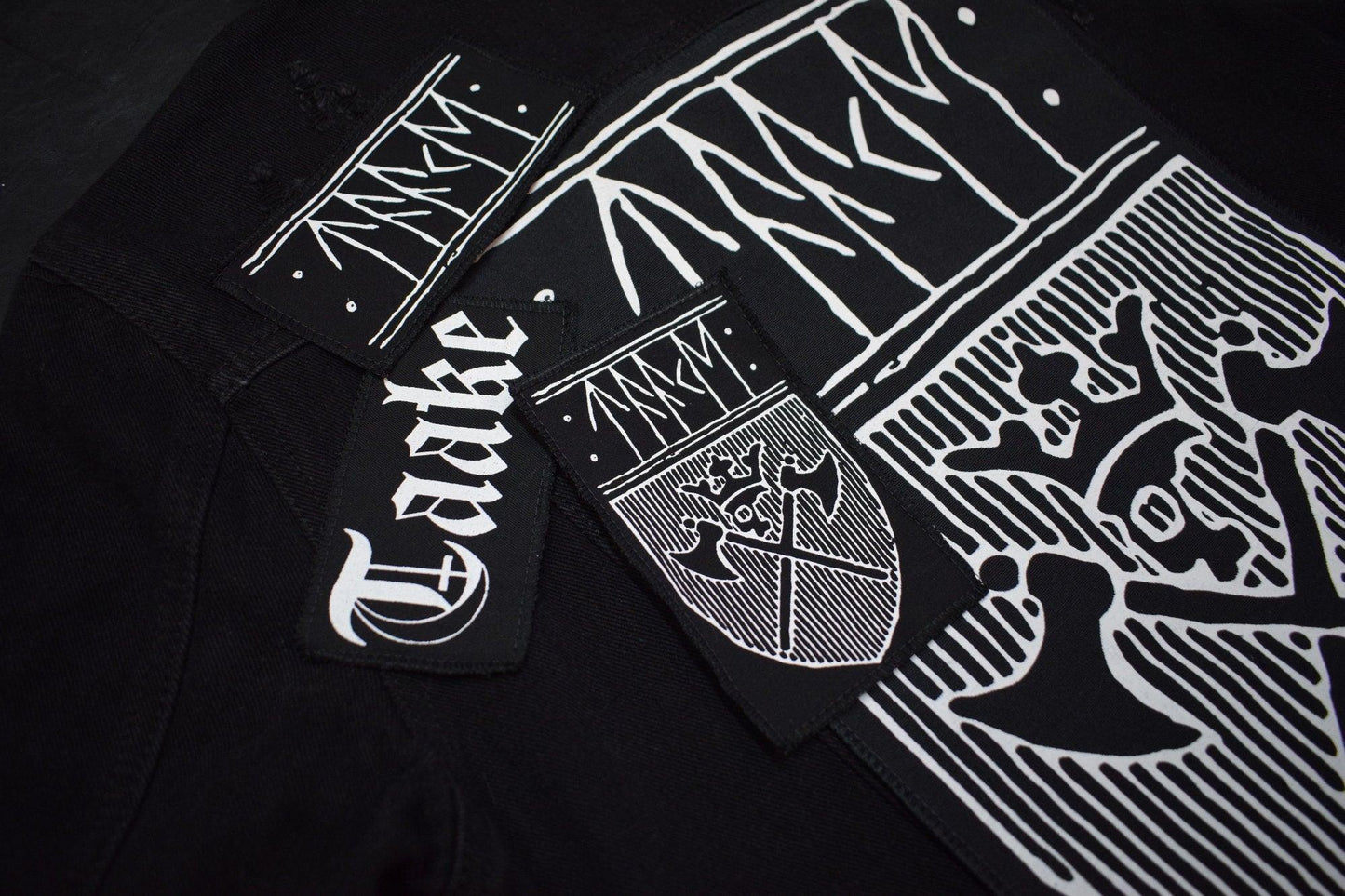 Taake pack patches ⇹ big Back patch ⇹ taake black metal patchers ⇹ Taake shield black metal patch ⇹ Taake Jacket vest patch - Finedaytodie