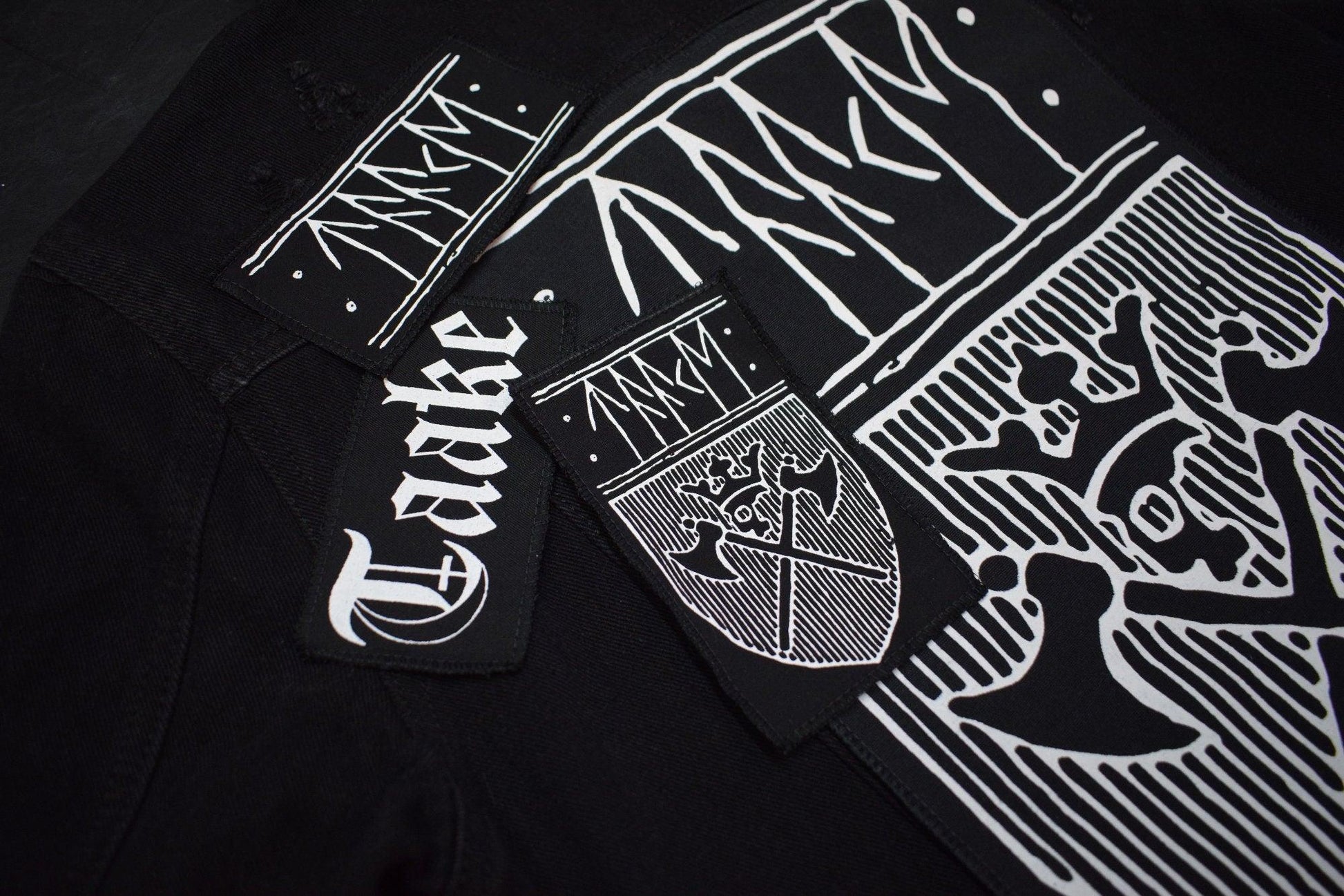 Taake pack patches ⇹ big Back patch ⇹ taake black metal patchers ⇹ Taake shield black metal patch ⇹ Taake Jacket vest patch - Finedaytodie